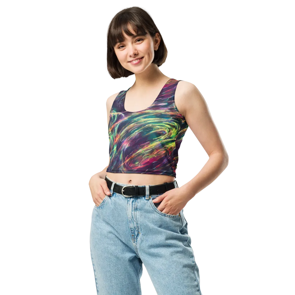 Viridian Rush on Crop Top — Front