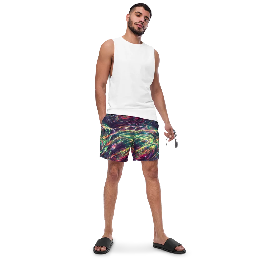 Viridian Rush on Swim Trunks — Front