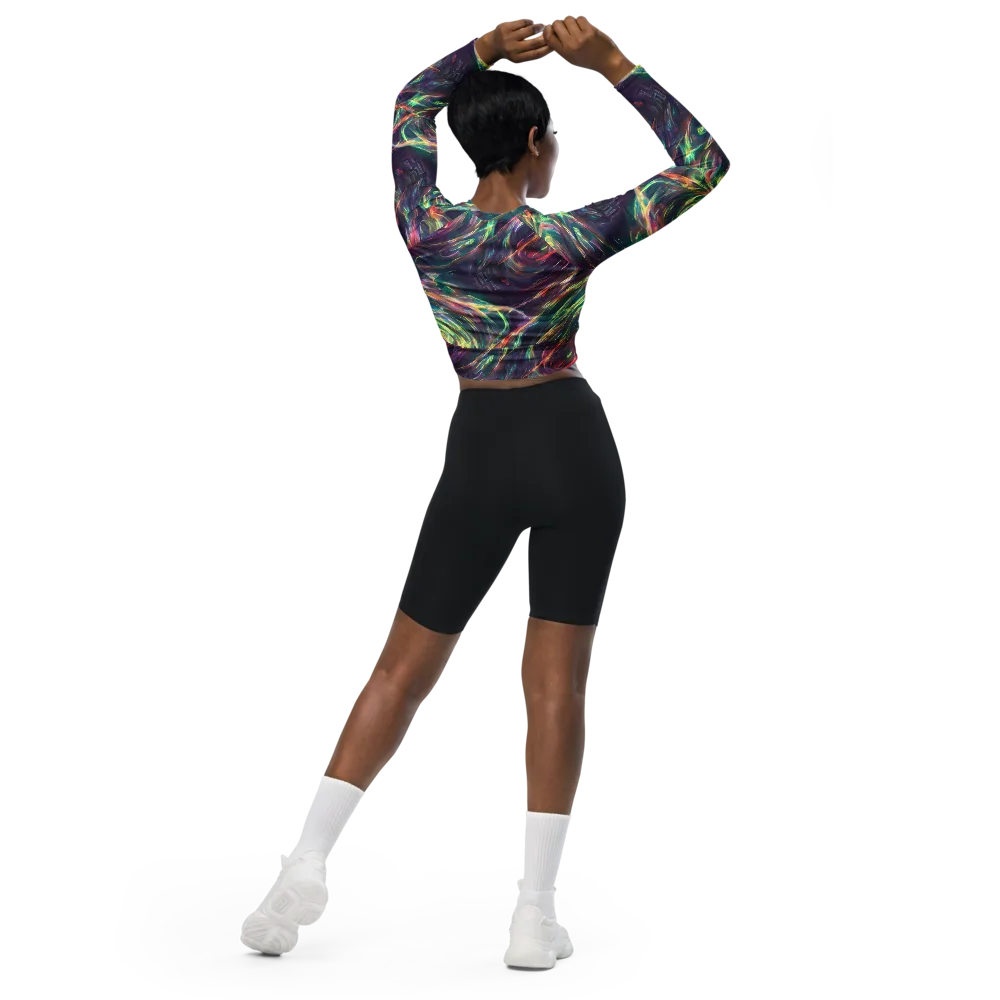 Viridian Rush on Long Sleeve Crop Top — Back