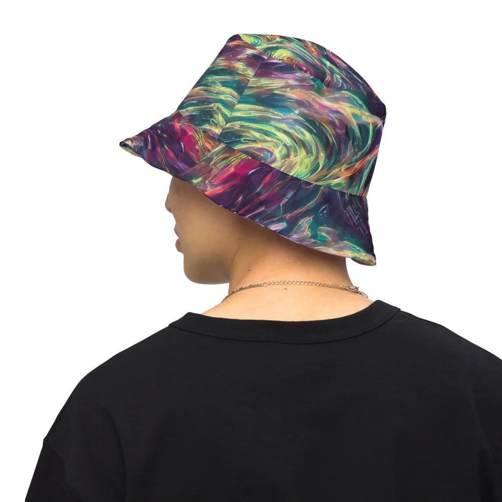Viridian Rush on Reversible Bucket Hat — Back Inside
