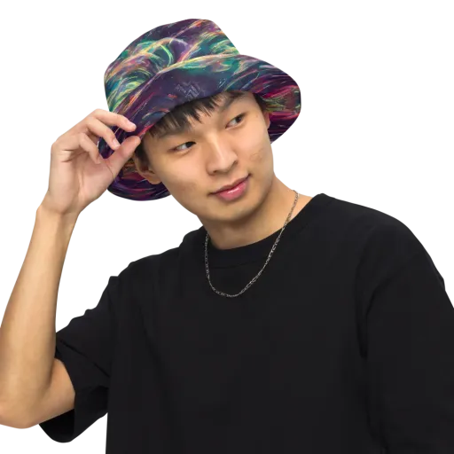 Viridian Rush on a Reversible Bucket Hat