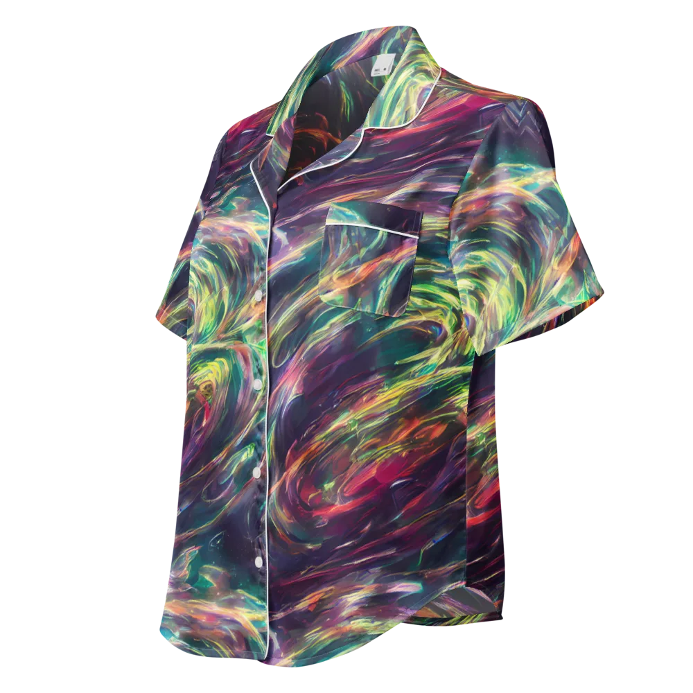 Viridian Rush on Women's Short Sleeve Pajama Top — Left Front
