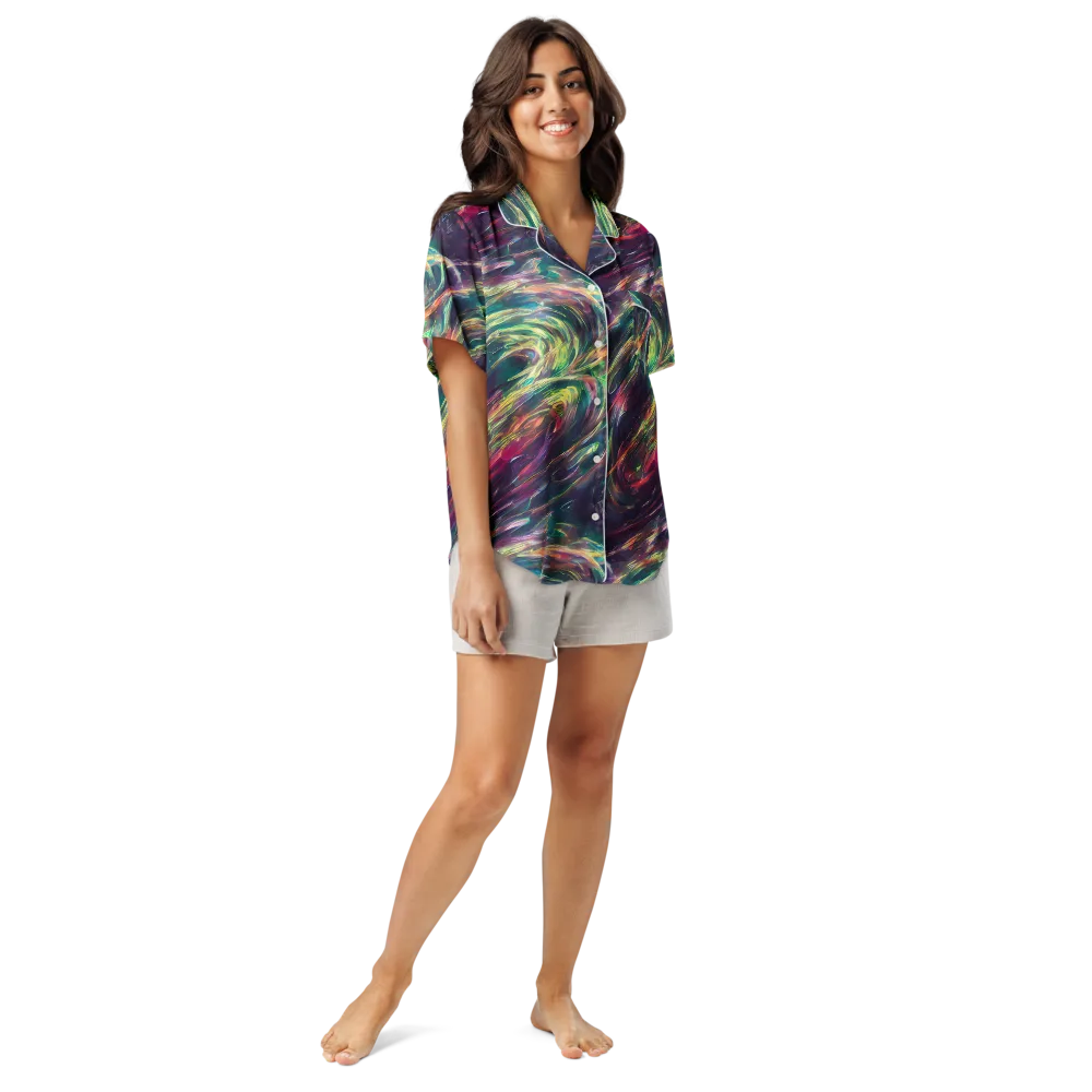 Viridian Rush on Women's Short Sleeve Pajama Top — Front
