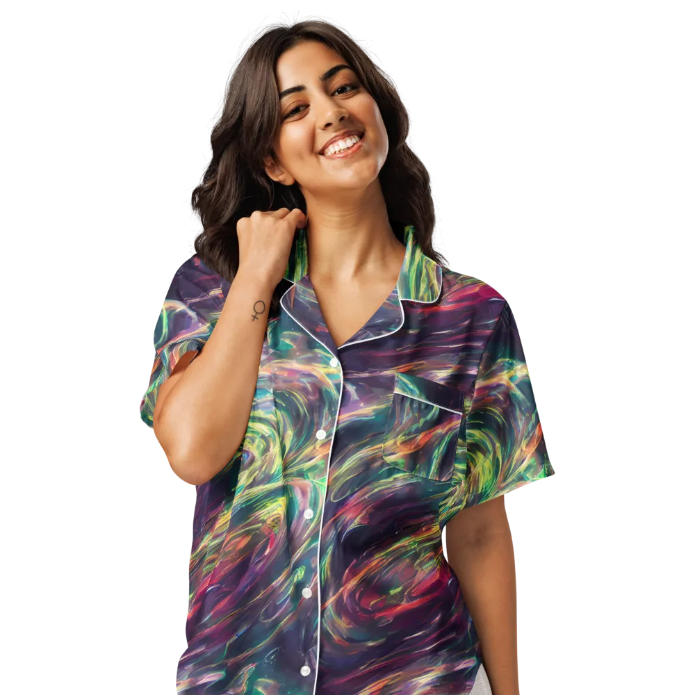 Viridian Rush on Women's Short Sleeve Pajama Top — Front