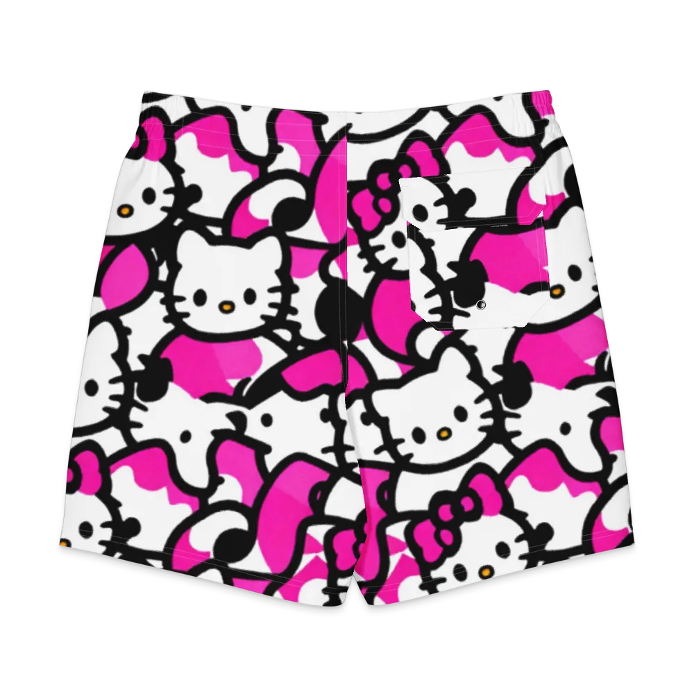 Neon Kitty Pop on Men's Board Shorts — Back