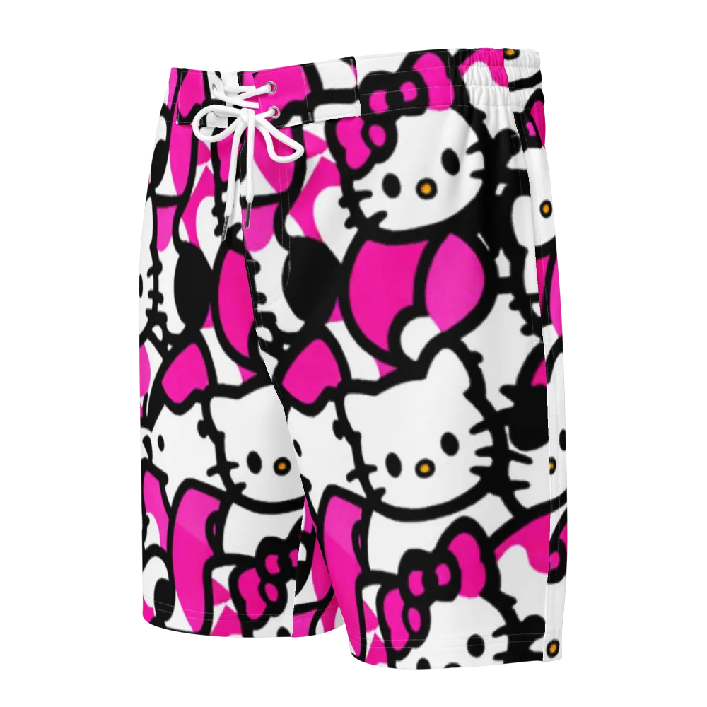 Neon Kitty Pop on Men's Board Shorts — Front