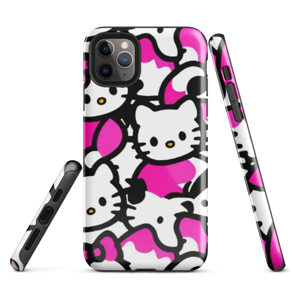 Neon Kitty Pop on Tough Case for iPhone® — Front