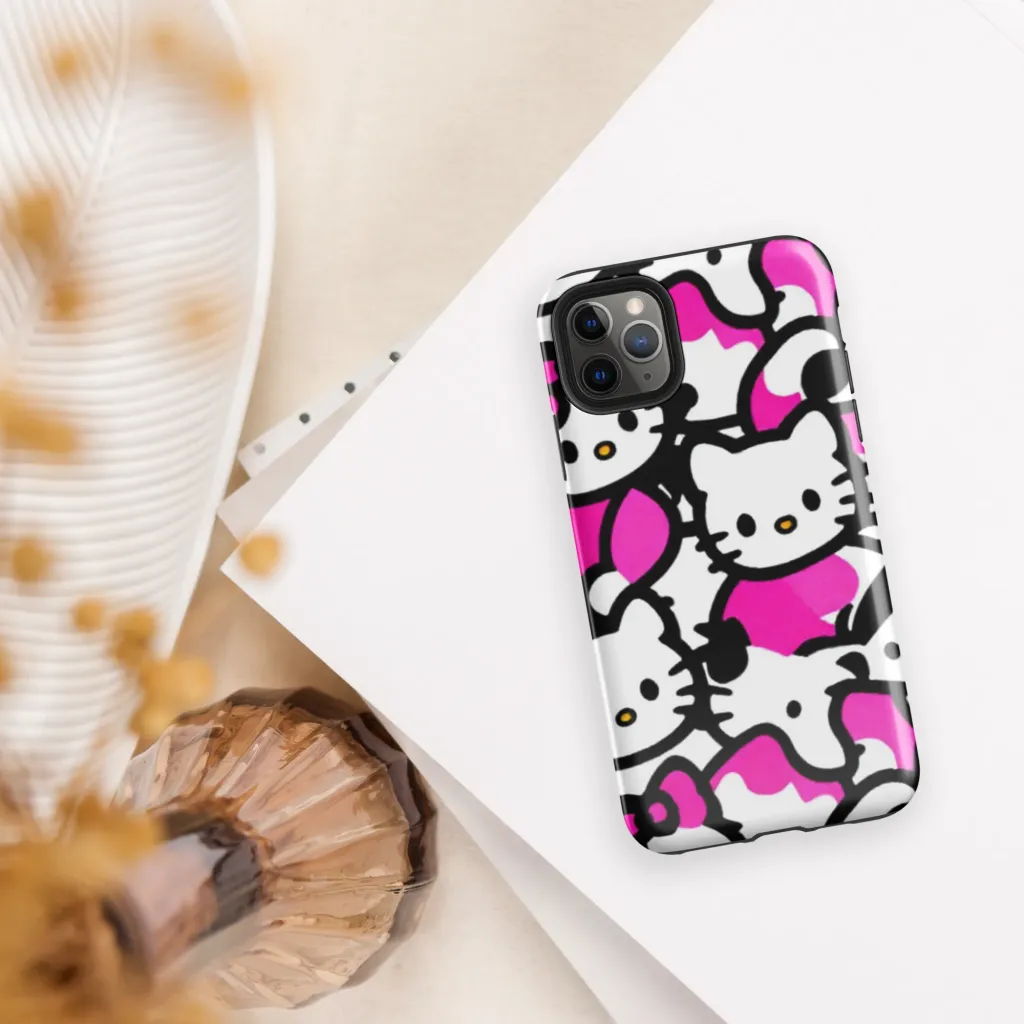 Neon Kitty Pop on Tough Case for iPhone® — Front