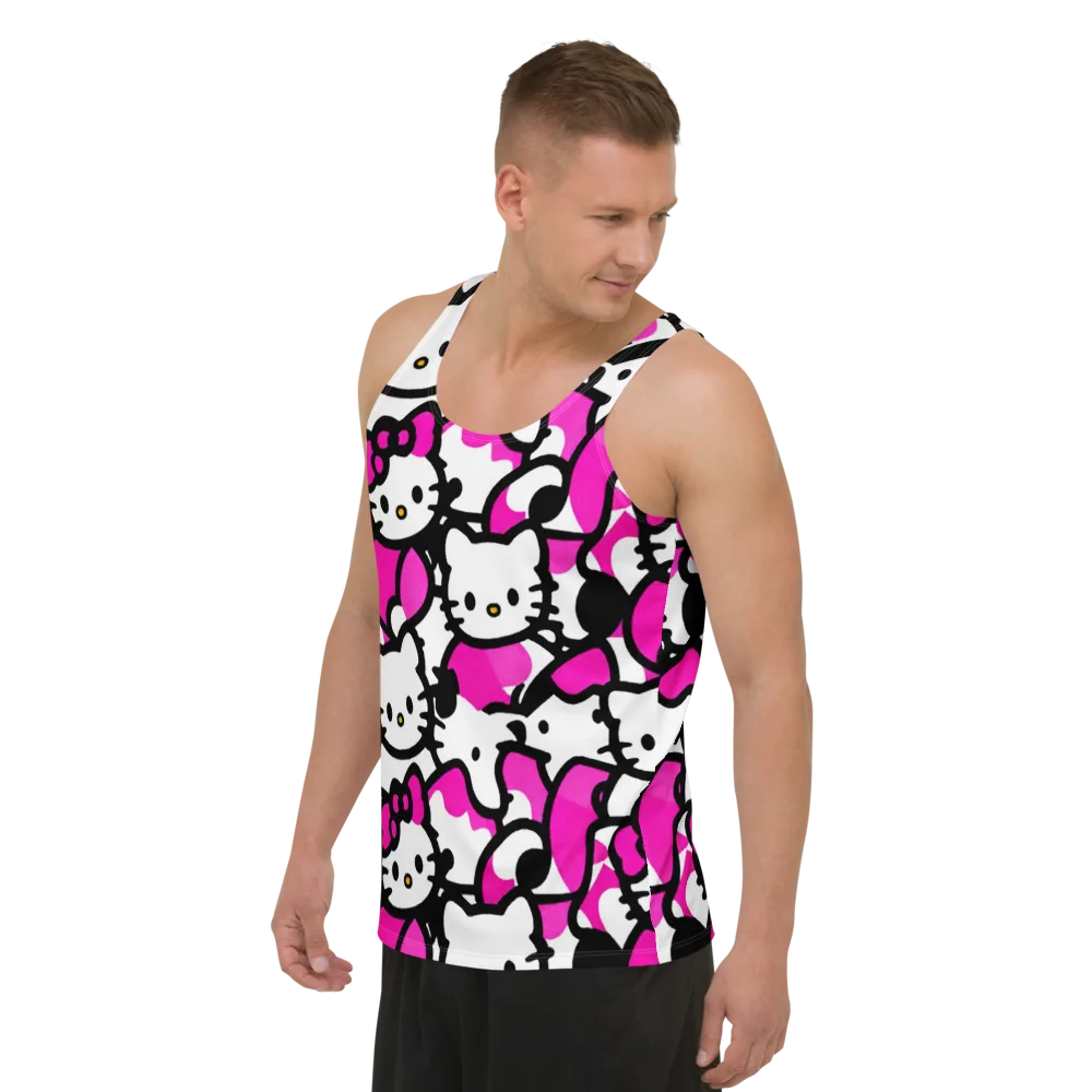 Neon Kitty Pop on Men's Tank Top — Left Front
