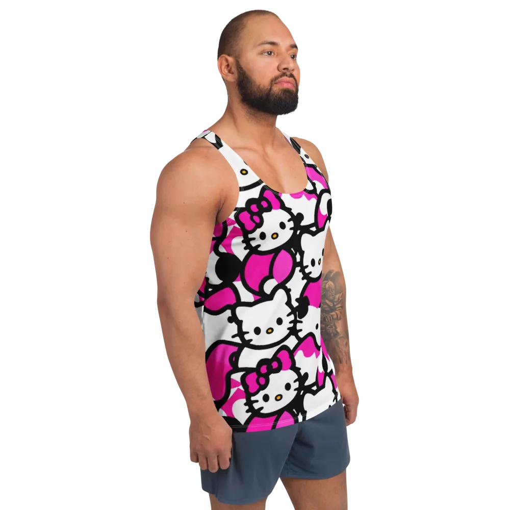 Neon Kitty Pop on Men's Tank Top — Right Front
