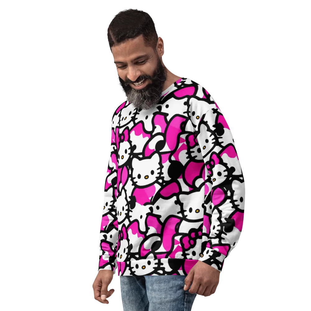 Neon Kitty Pop on Sweatshirt — Left Front