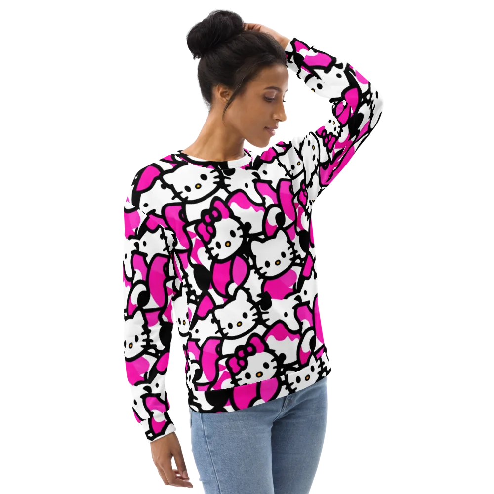 Neon Kitty Pop on Sweatshirt — Right Front