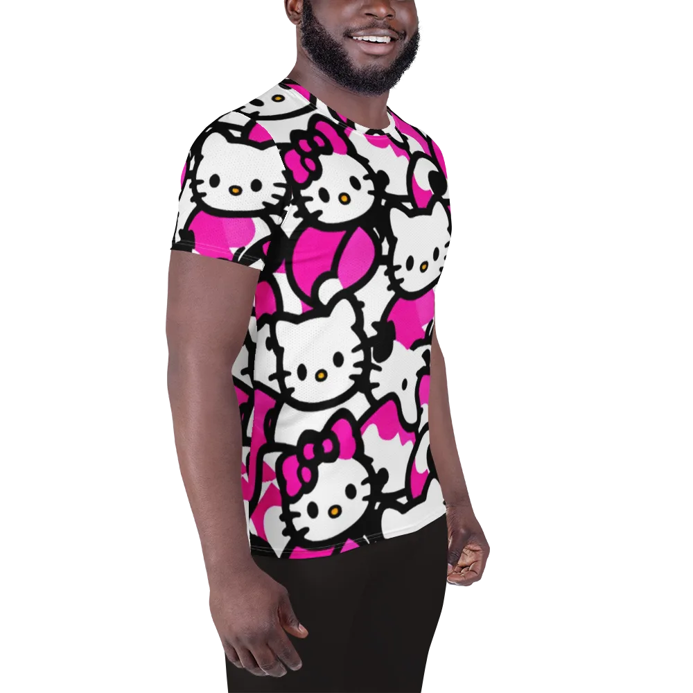 Neon Kitty Pop on Men's Athletic T-Shirt — Right