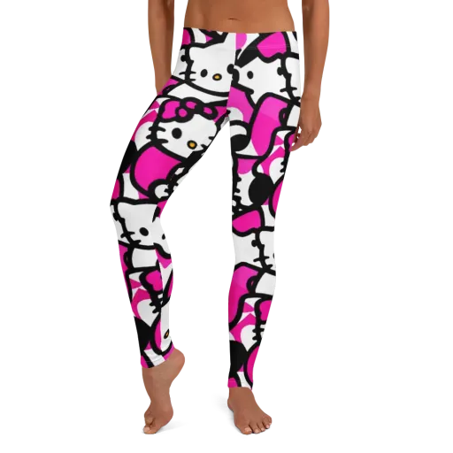 Neon Kitty Pop on a Leggings