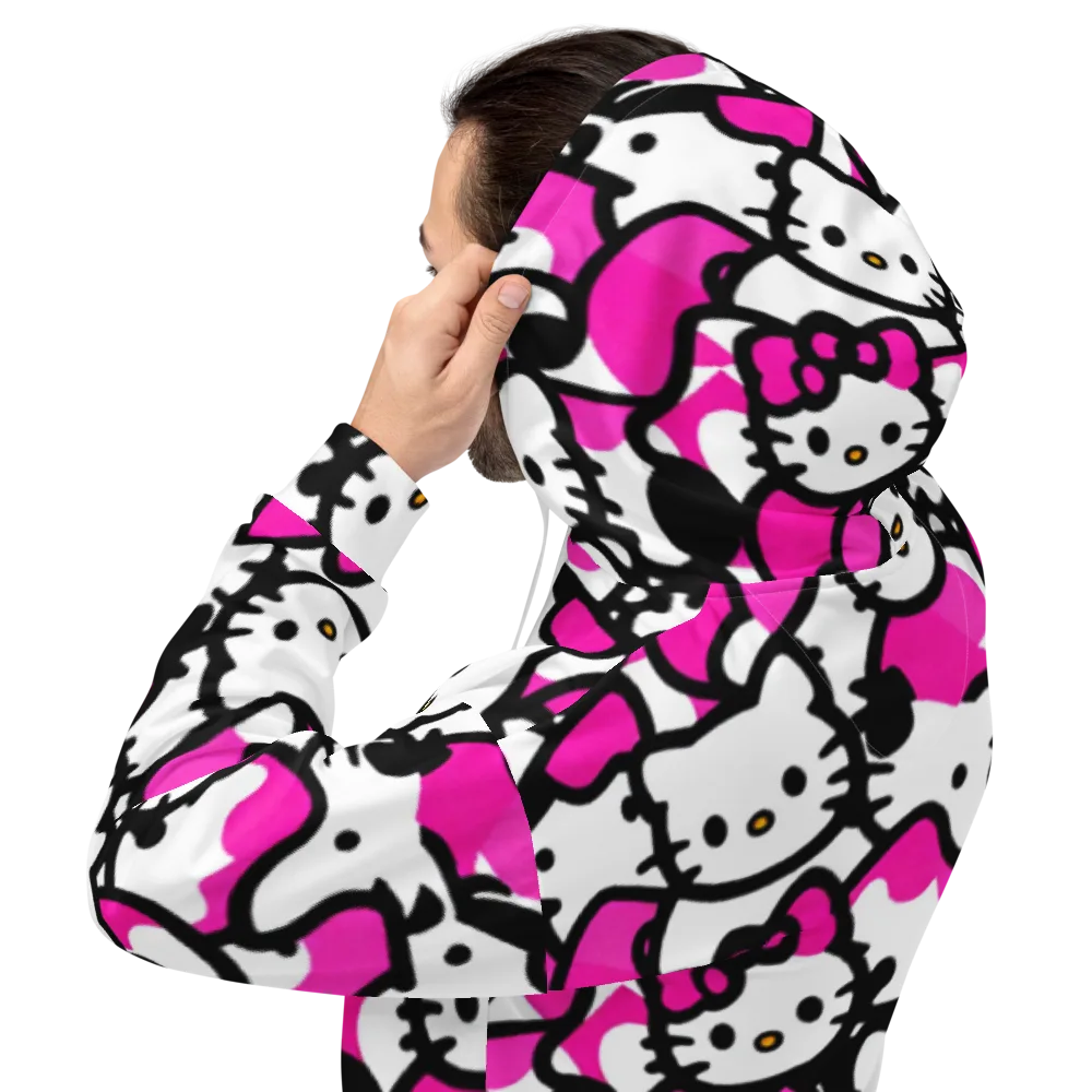 Neon Kitty Pop on Hoodie — Back