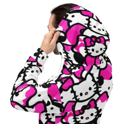 Neon Kitty Pop on a Hoodie
