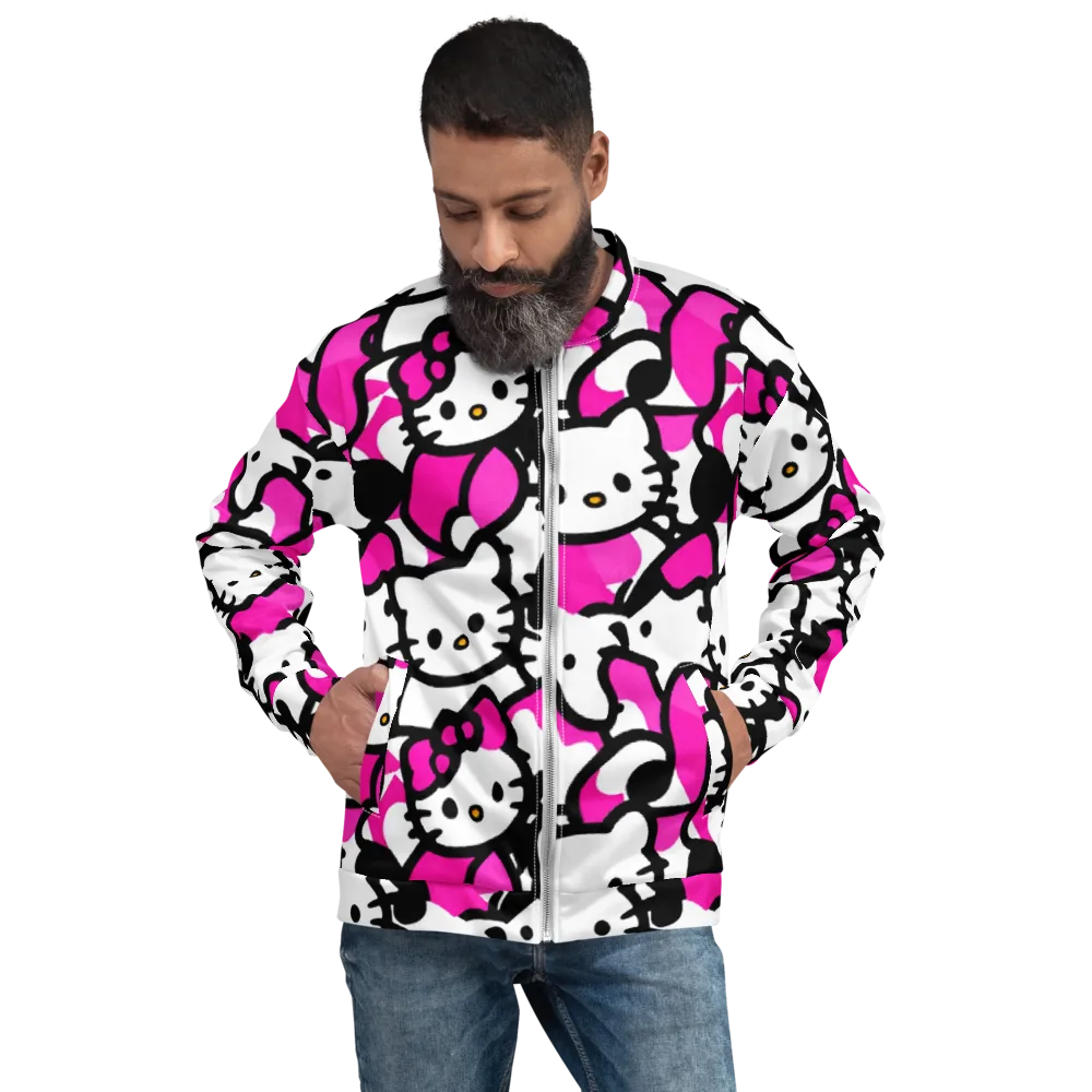 Neon Kitty Pop on Bomber Jacket — Front