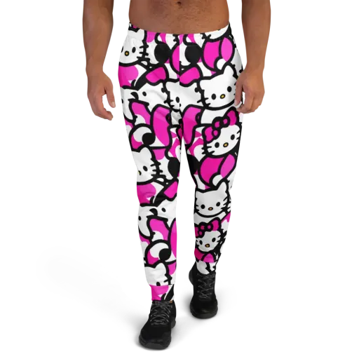 Neon Kitty Pop on a Men's Joggers