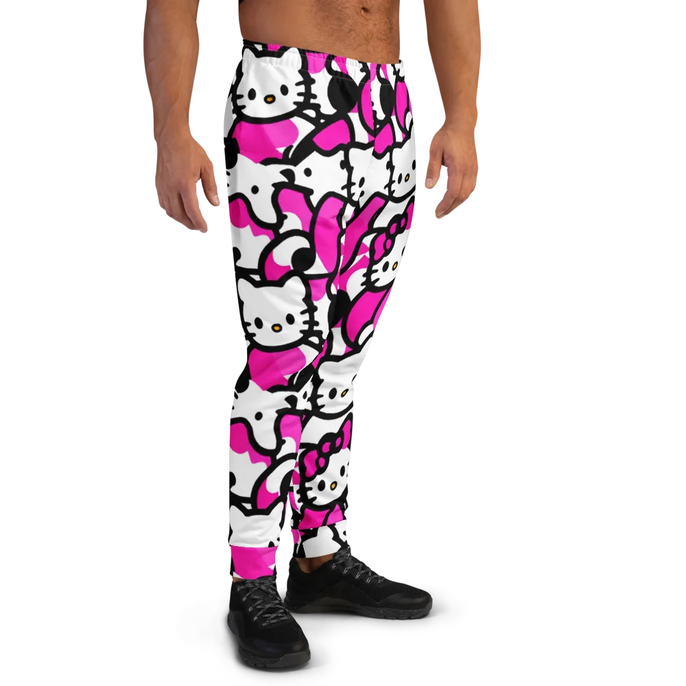 Neon Kitty Pop on Men's Joggers — Right