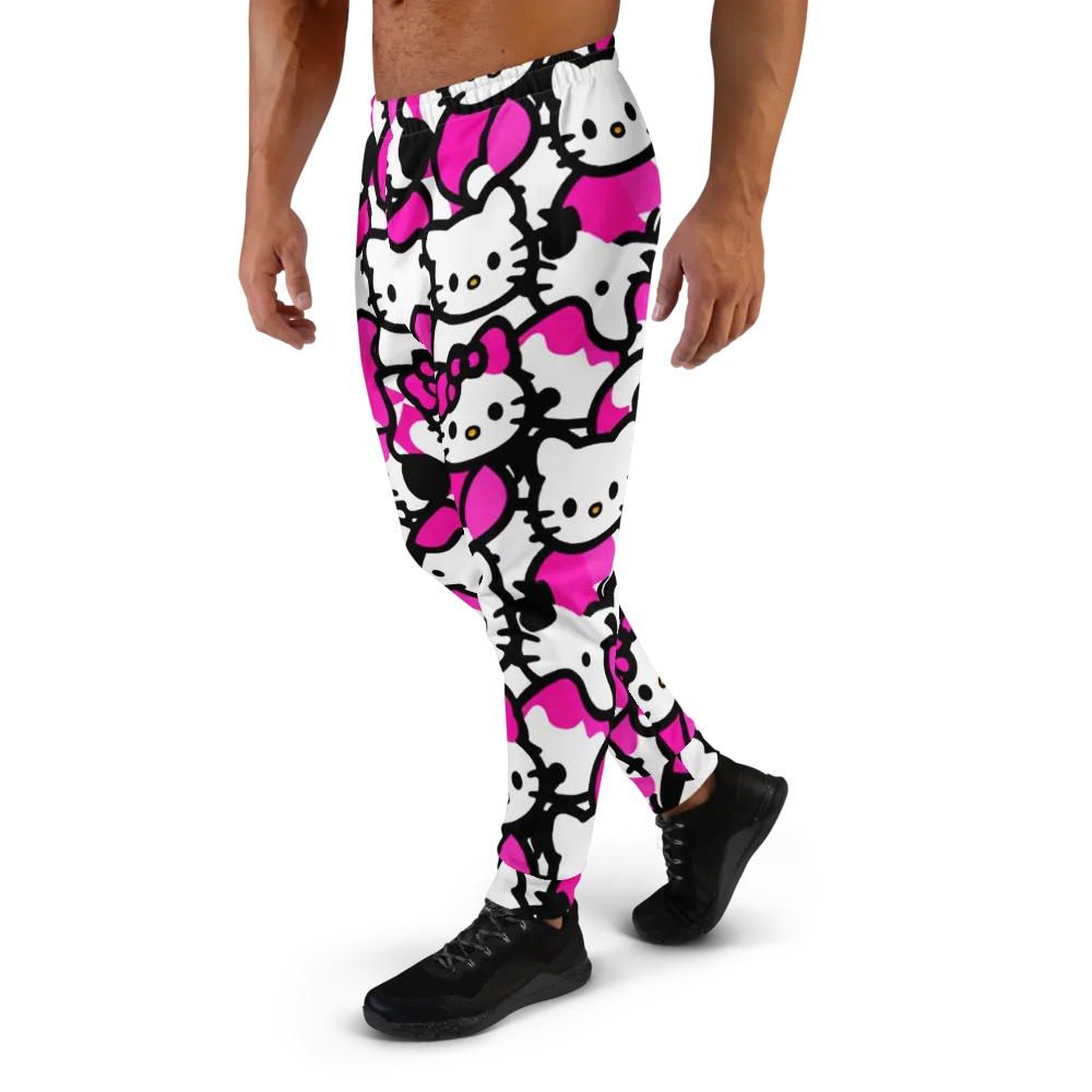 Neon Kitty Pop on Men's Joggers — Left