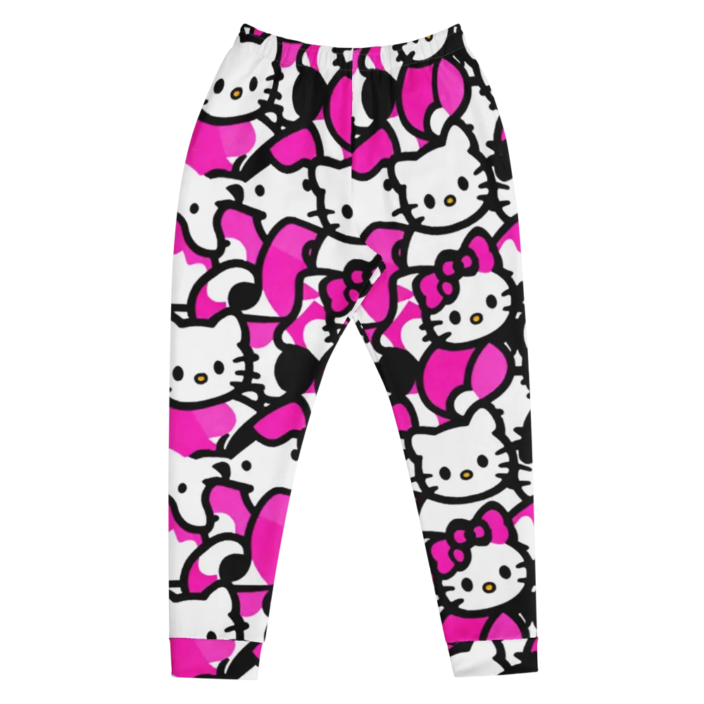 Neon Kitty Pop on Men's Joggers — Front