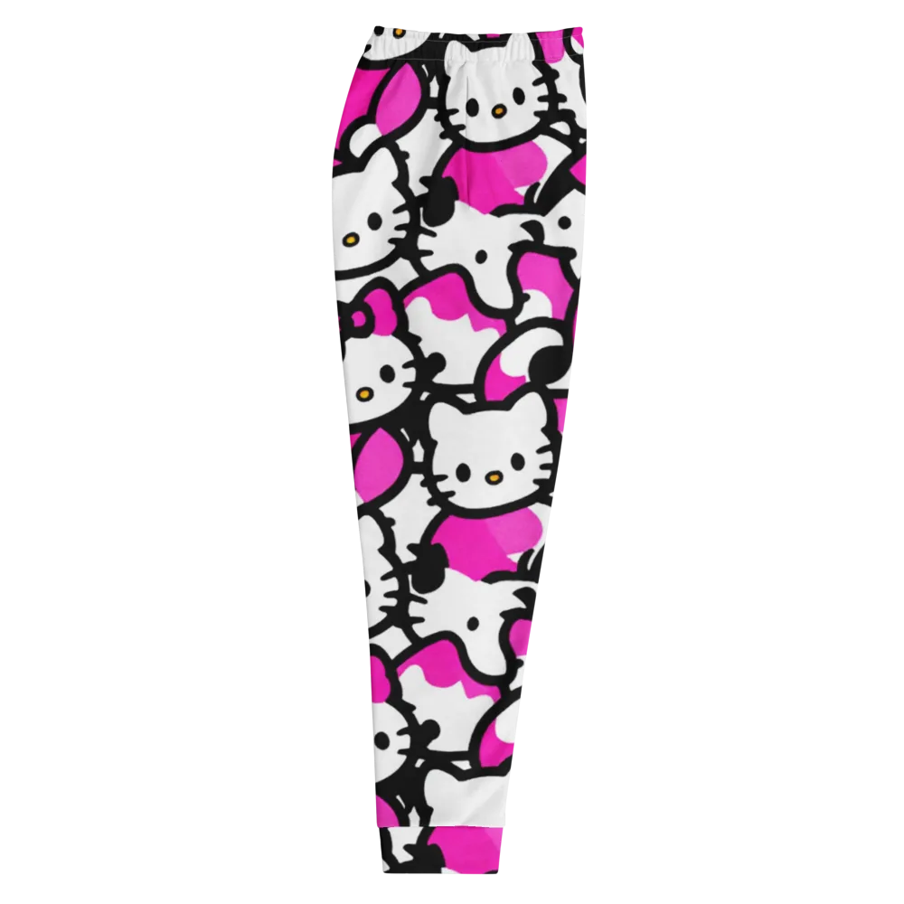 Neon Kitty Pop on Men's Joggers — Right