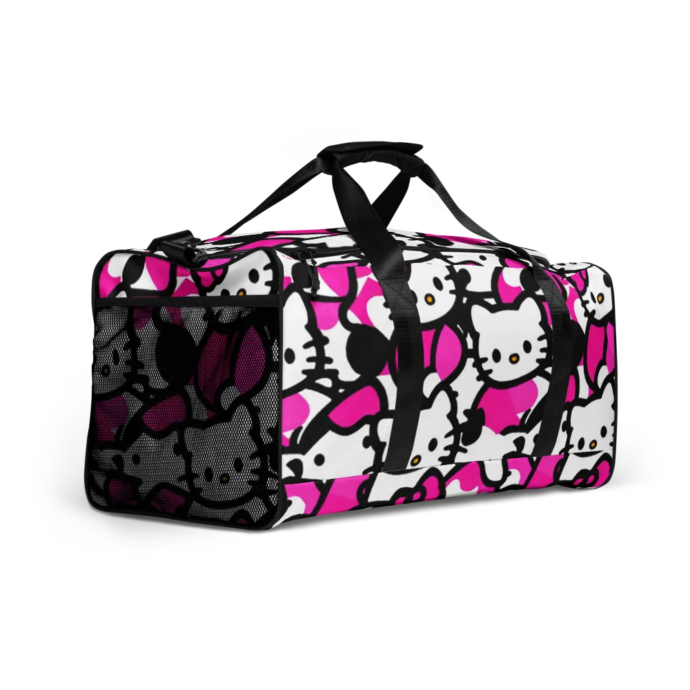 Neon Kitty Pop on Duffle Bag — Right Front