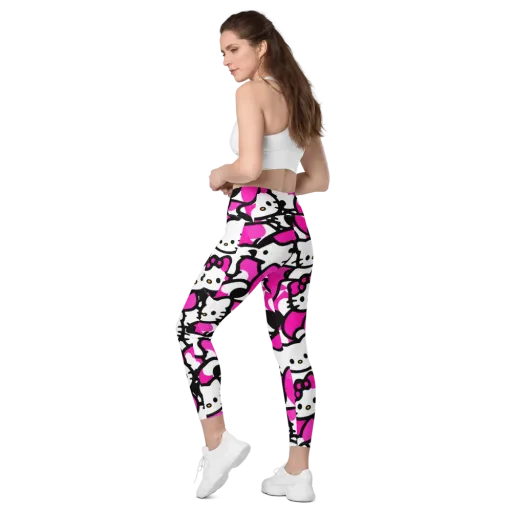 Neon Kitty Pop on a Leggings with Pockets