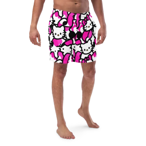 Neon Kitty Pop on a Swim Trunks