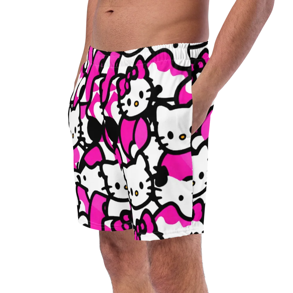 Neon Kitty Pop on Swim Trunks — Left Front