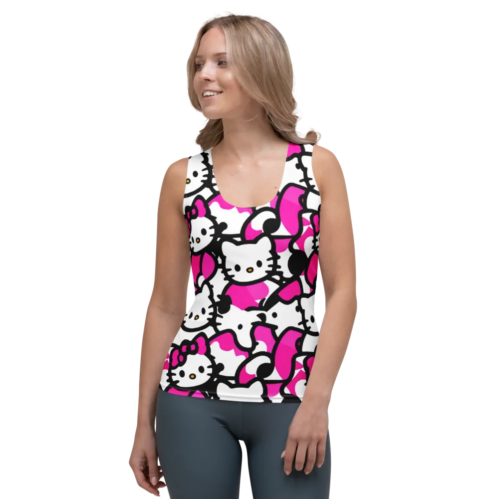Neon Kitty Pop on Women's Tank Top — Front
