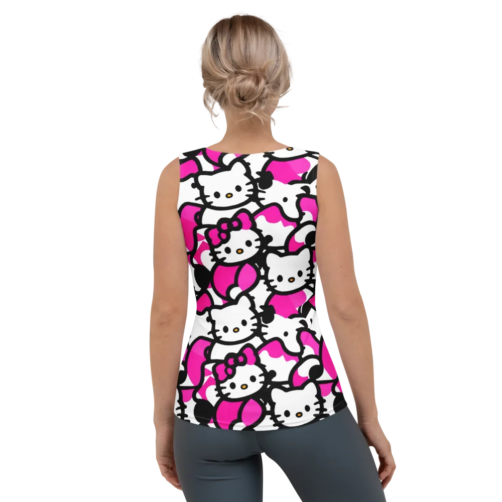 Neon Kitty Pop on Women's Tank Top — Back