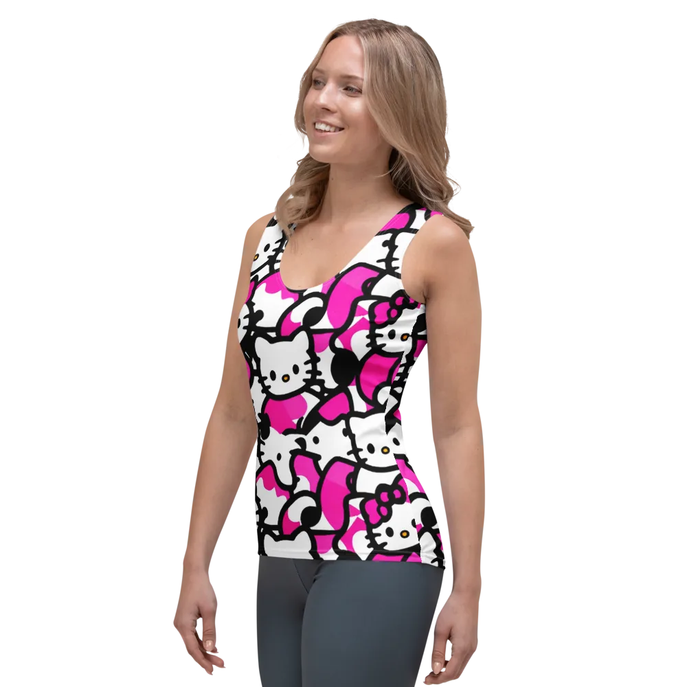 Neon Kitty Pop on Women's Tank Top — Left Front