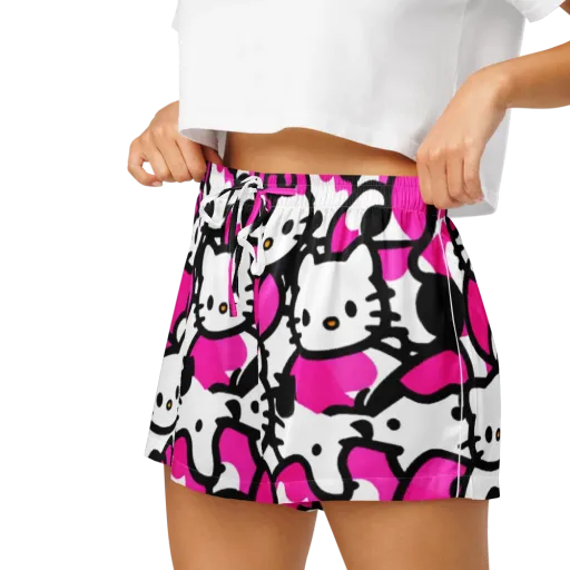 Neon Kitty Pop on a Women's Pajama Shorts