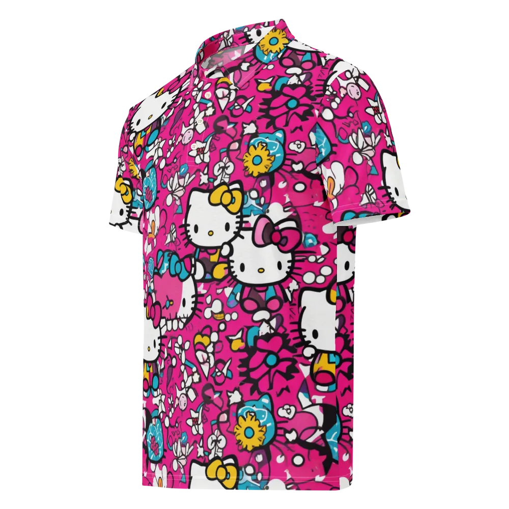 Bubblegum Pop on Men's Slim Fit Polo Shirt — Left Front