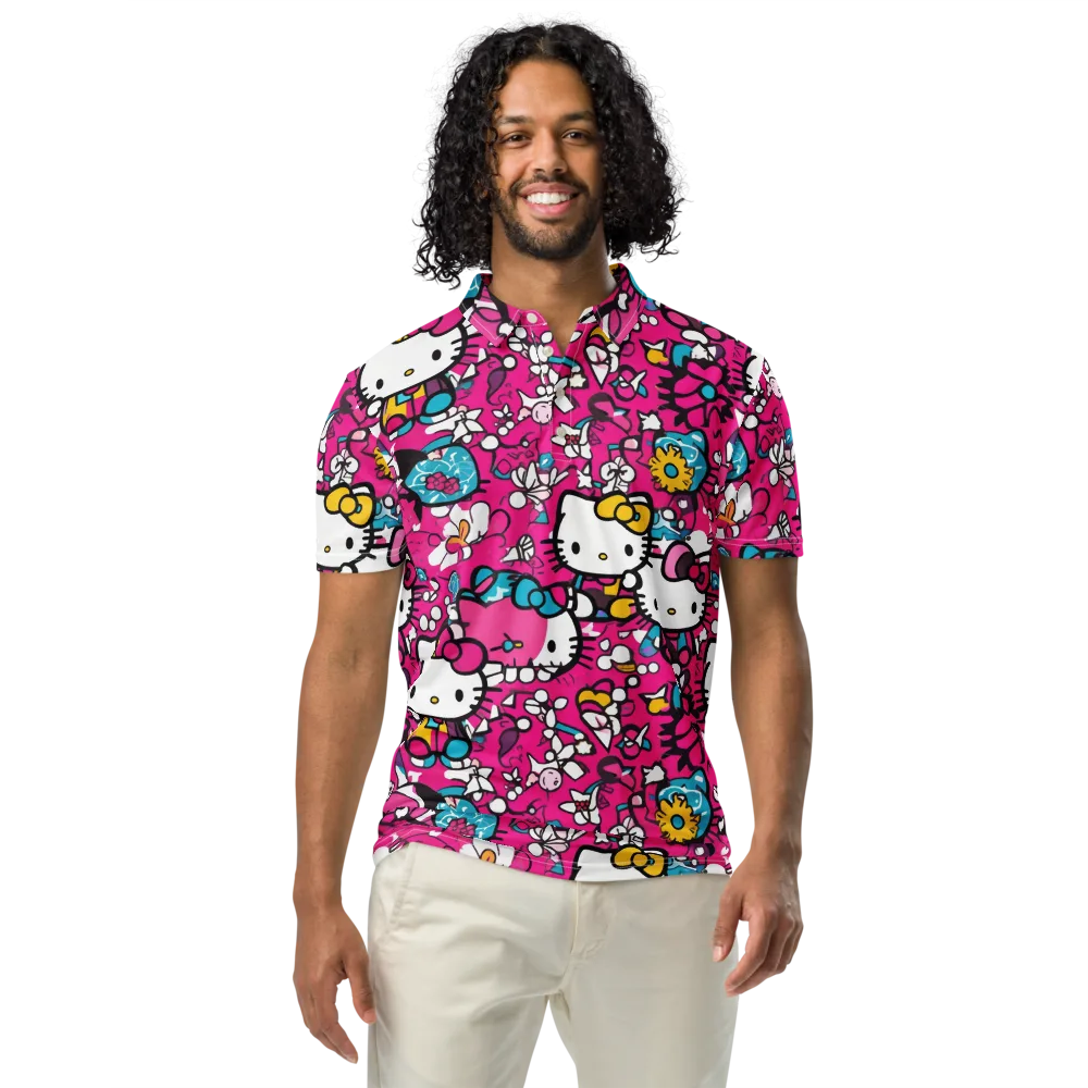 Bubblegum Pop on Men's Slim Fit Polo Shirt — Front