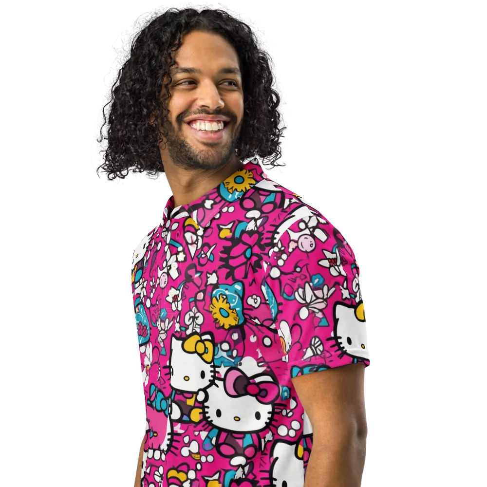 Bubblegum Pop on Men's Slim Fit Polo Shirt — Left Front