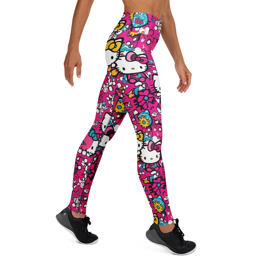 Bubblegum Pop on Yoga Leggings — Right