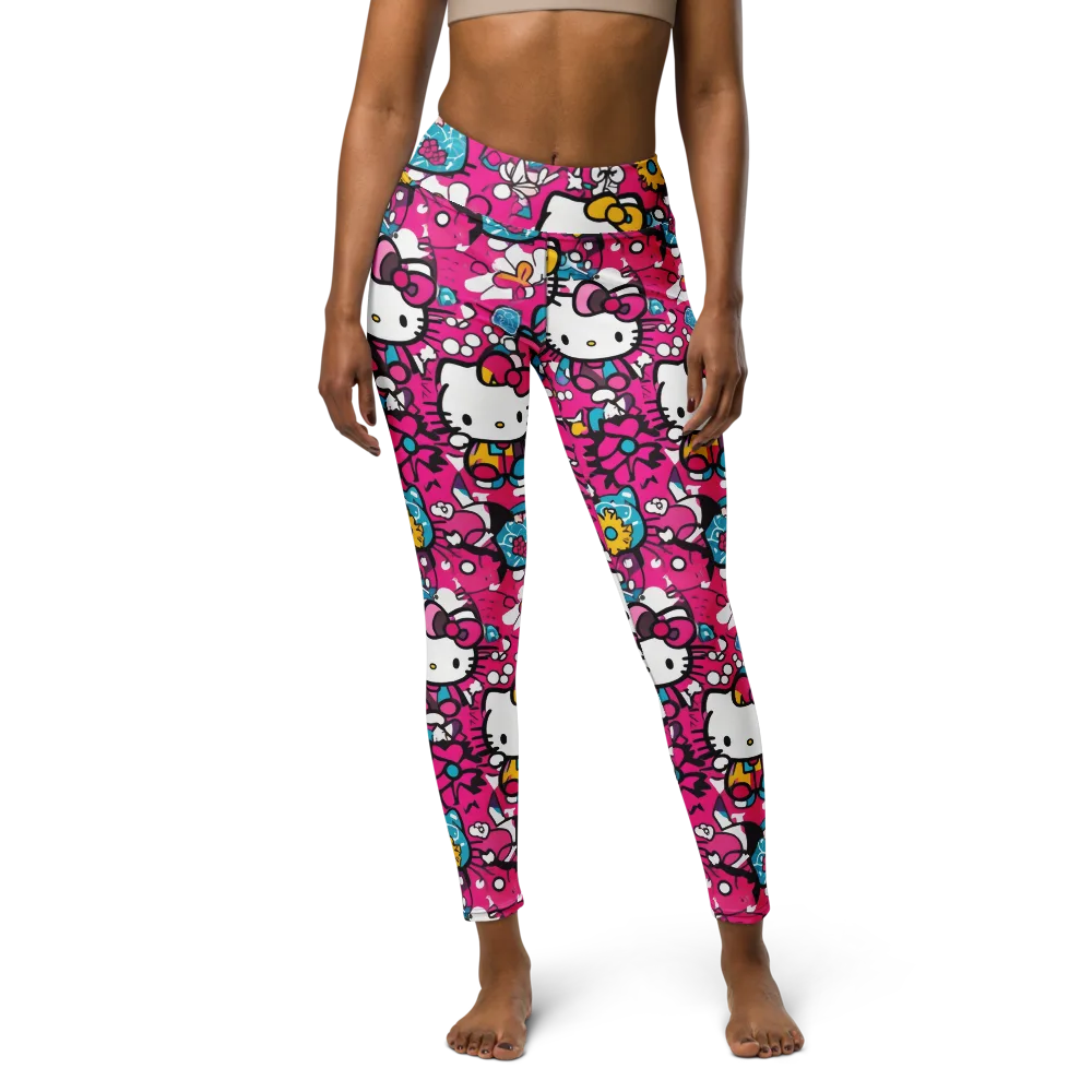 Bubblegum Pop on Yoga Leggings — Front