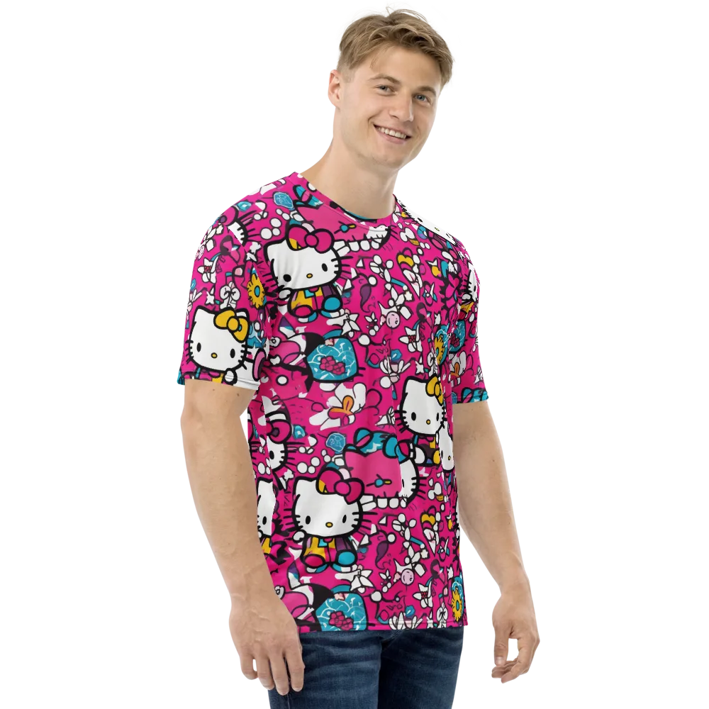 Bubblegum Pop on Men's Crew Neck T-Shirt — Right