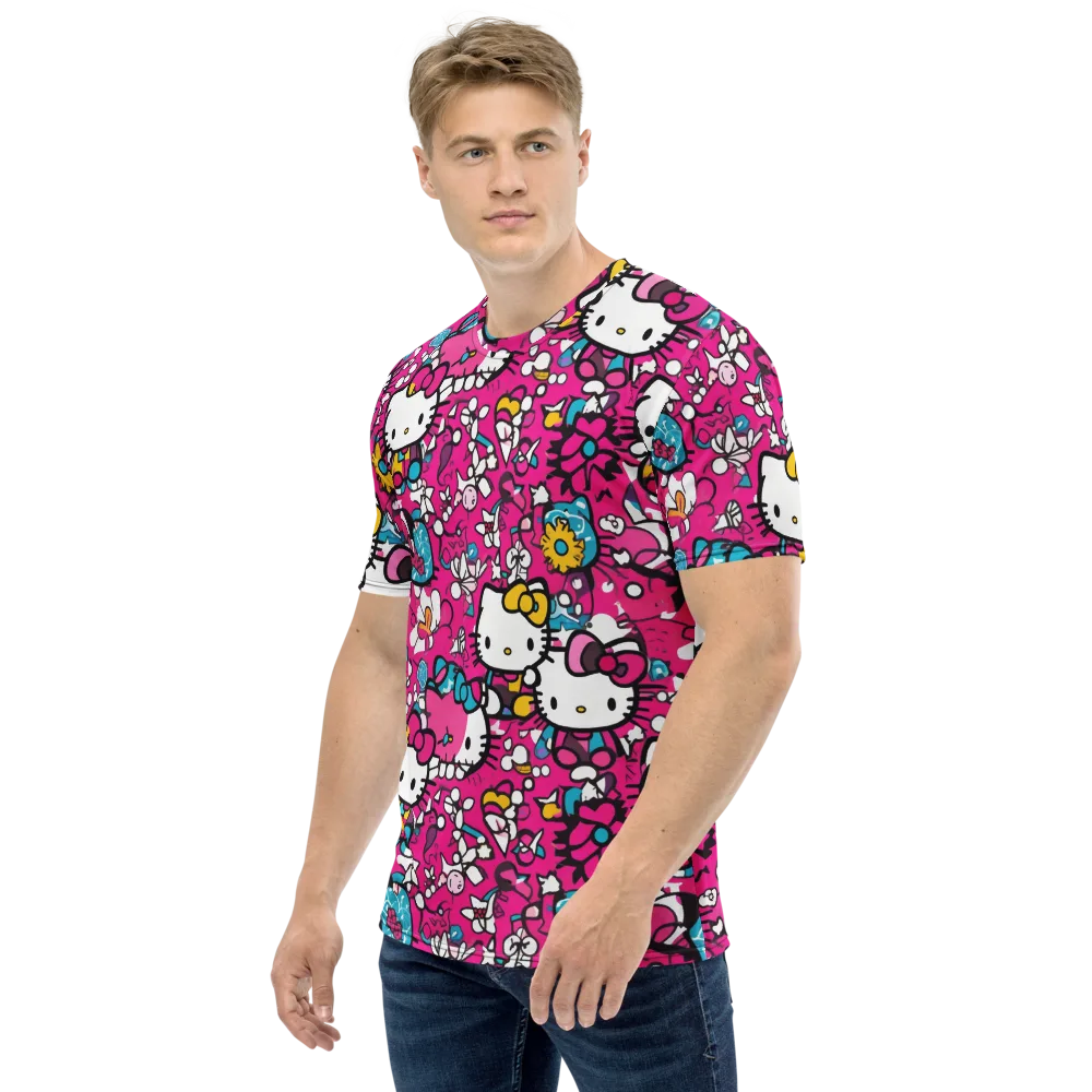 Bubblegum Pop on Men's Crew Neck T-Shirt — Left