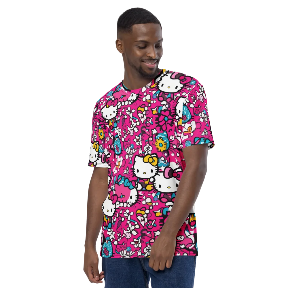 Bubblegum Pop on Men's Crew Neck T-Shirt — Left