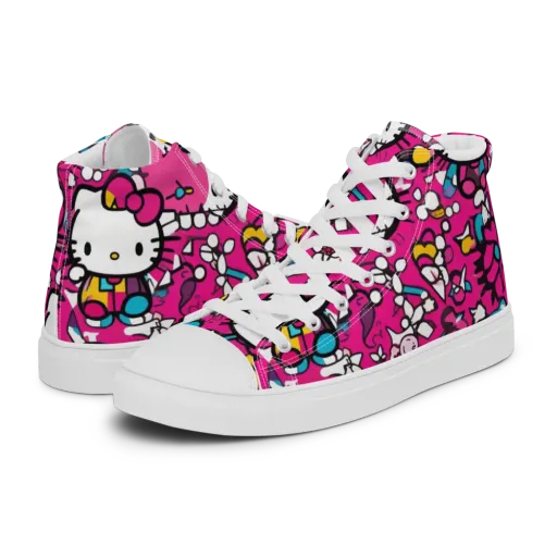 Bubblegum Pop on a Men's High Top Canvas Shoes