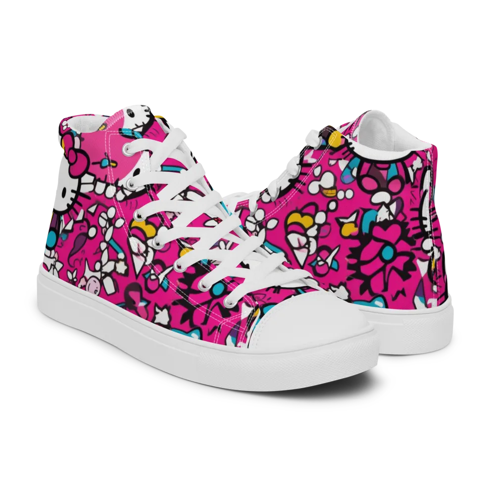 Bubblegum Pop on Men's High Top Canvas Shoes — Right