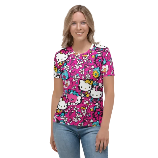 Bubblegum Pop on a Women's Crew Neck T-Shirt