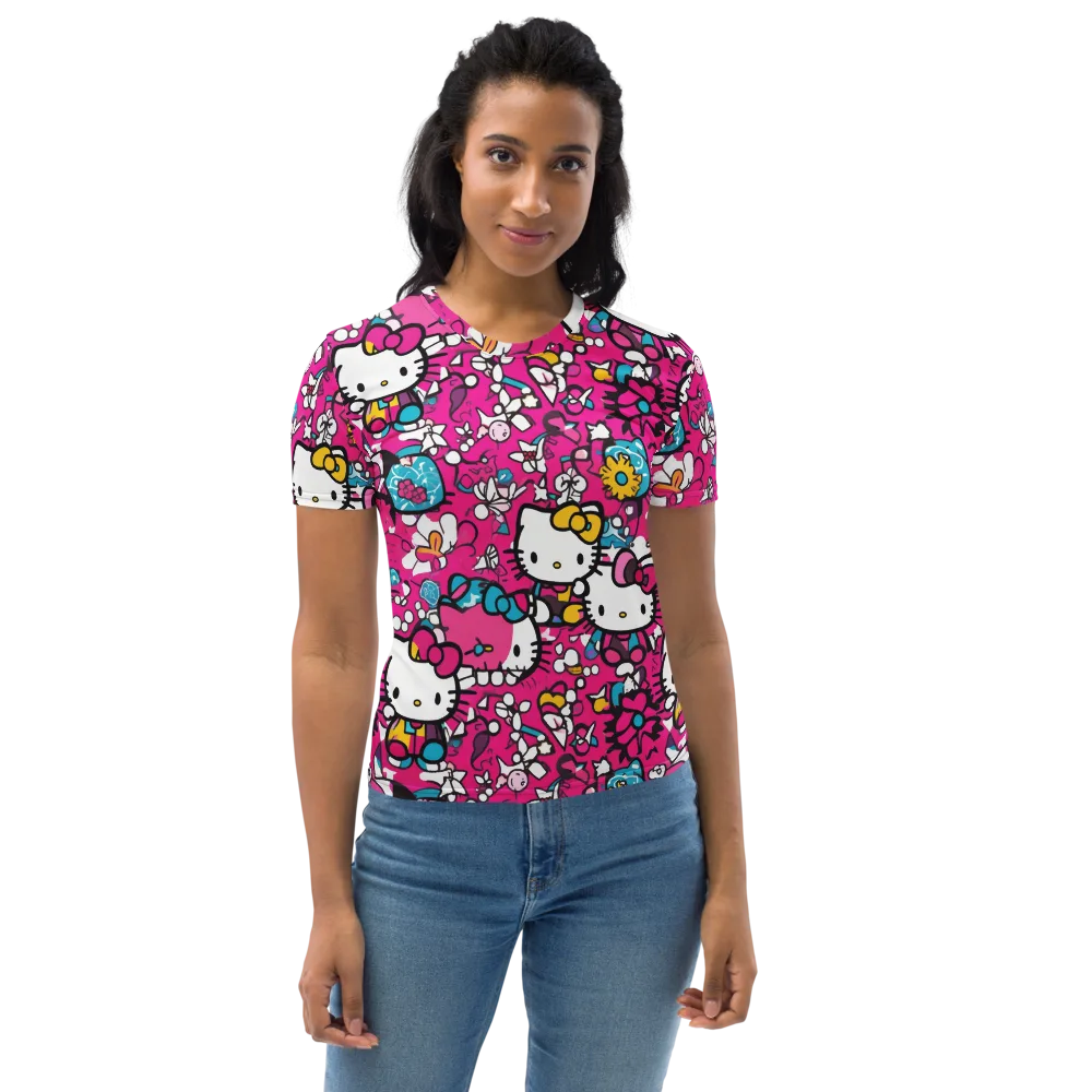 Bubblegum Pop on Women's Crew Neck T-Shirt — Front