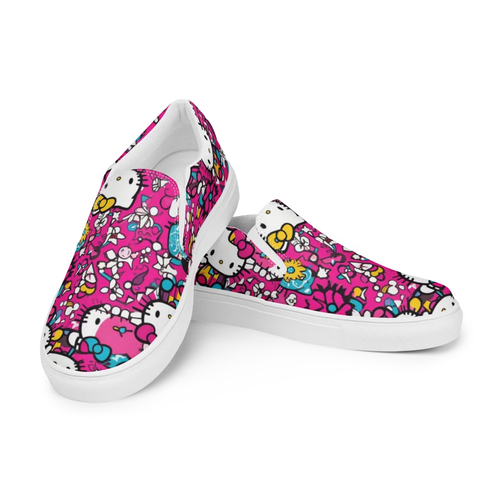 Bubblegum Pop on Men's Slip-On Canvas Shoes — Left Front