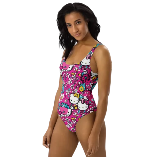 Bubblegum Pop on a One-Piece Swimsuit