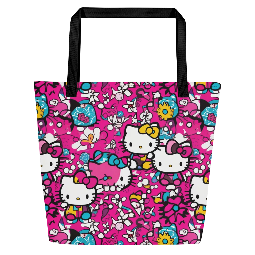 Bubblegum Pop on Large Tote Bag W/ Pocket — Front