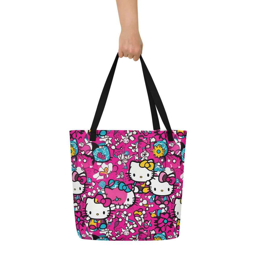 Bubblegum Pop on Large Tote Bag W/ Pocket — Front